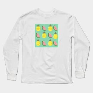 Pineapple-watermelon Pattern Long Sleeve T-Shirt